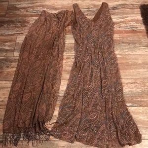 Ladies cocktail dress with sequins and wrap